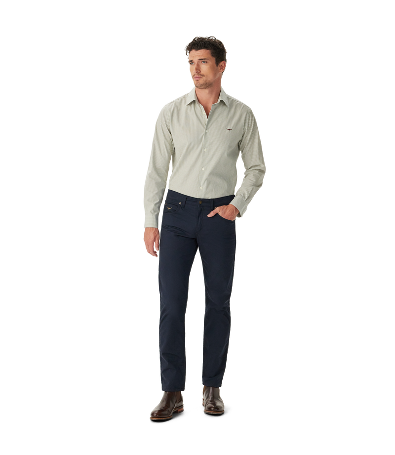 Sommers Poplin Stripe Shirt - White/Green