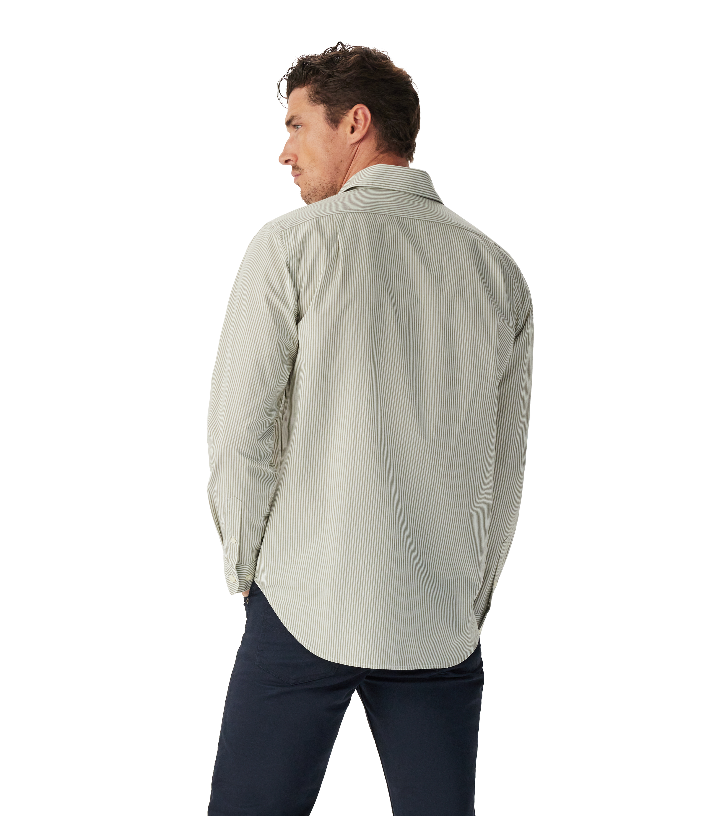 Sommers Poplin Stripe Shirt - White/Green