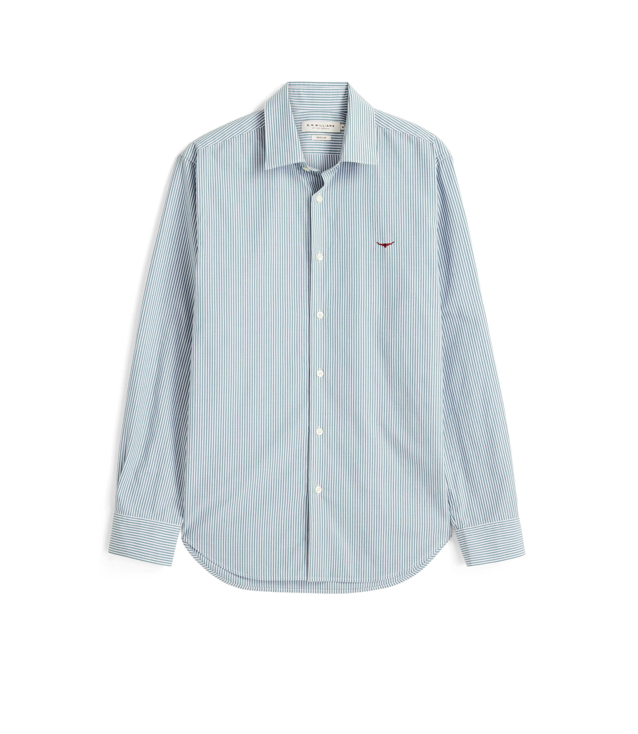 Sommers Poplin Stripe Shirt - Pine