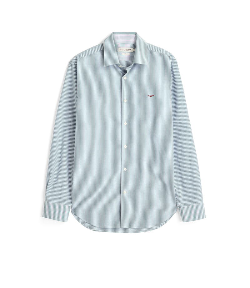 Sommers Poplin Stripe Shirt - Pine