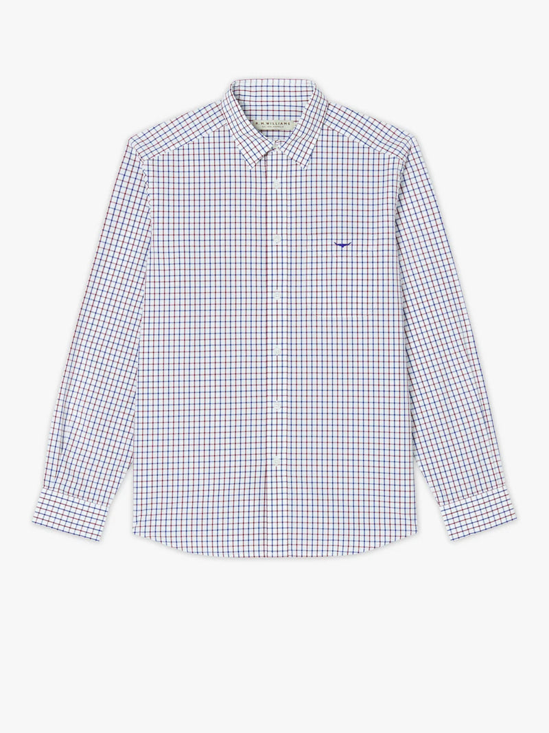 R.M.Williams Newland Shirt - Navy/Burg/White