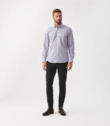 Collins Button Down Shirt - Navy/Burg/White