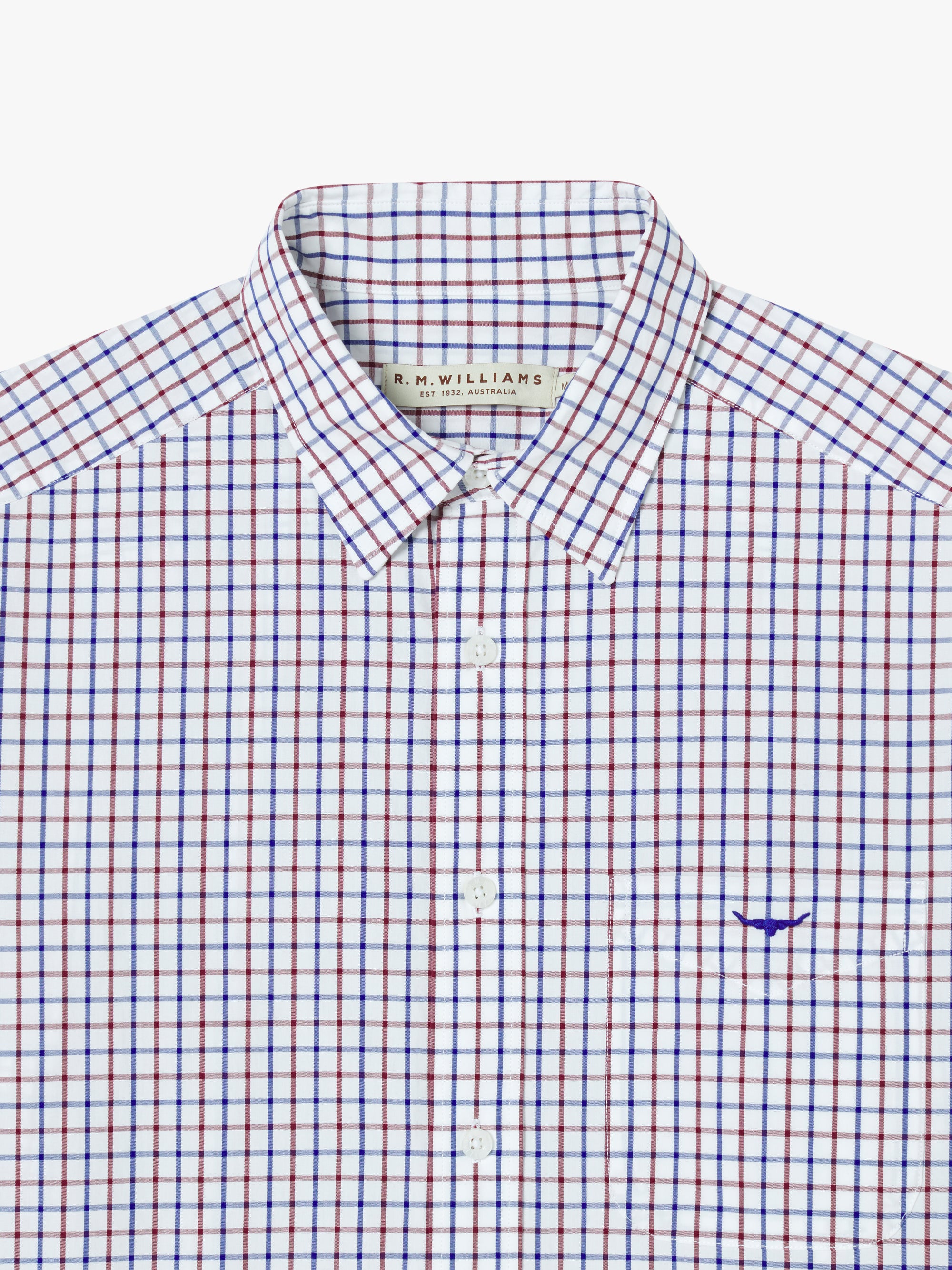 Collins Button Down Shirt - Navy/Burg/White