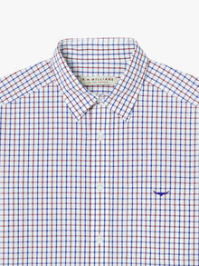 Collins Button Down Shirt - Navy/Burg/White