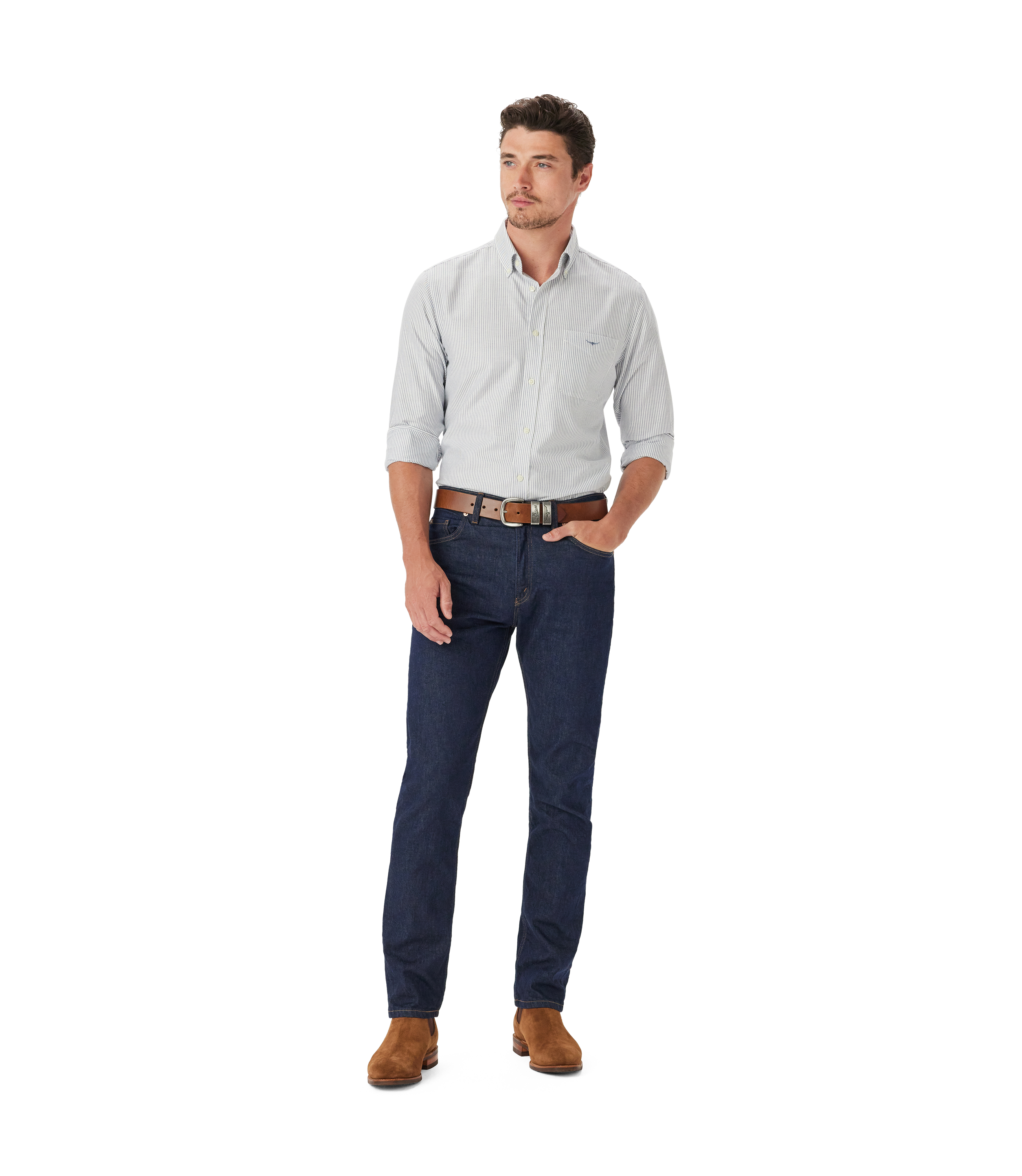 Regular Oxford Shirt - Navy White