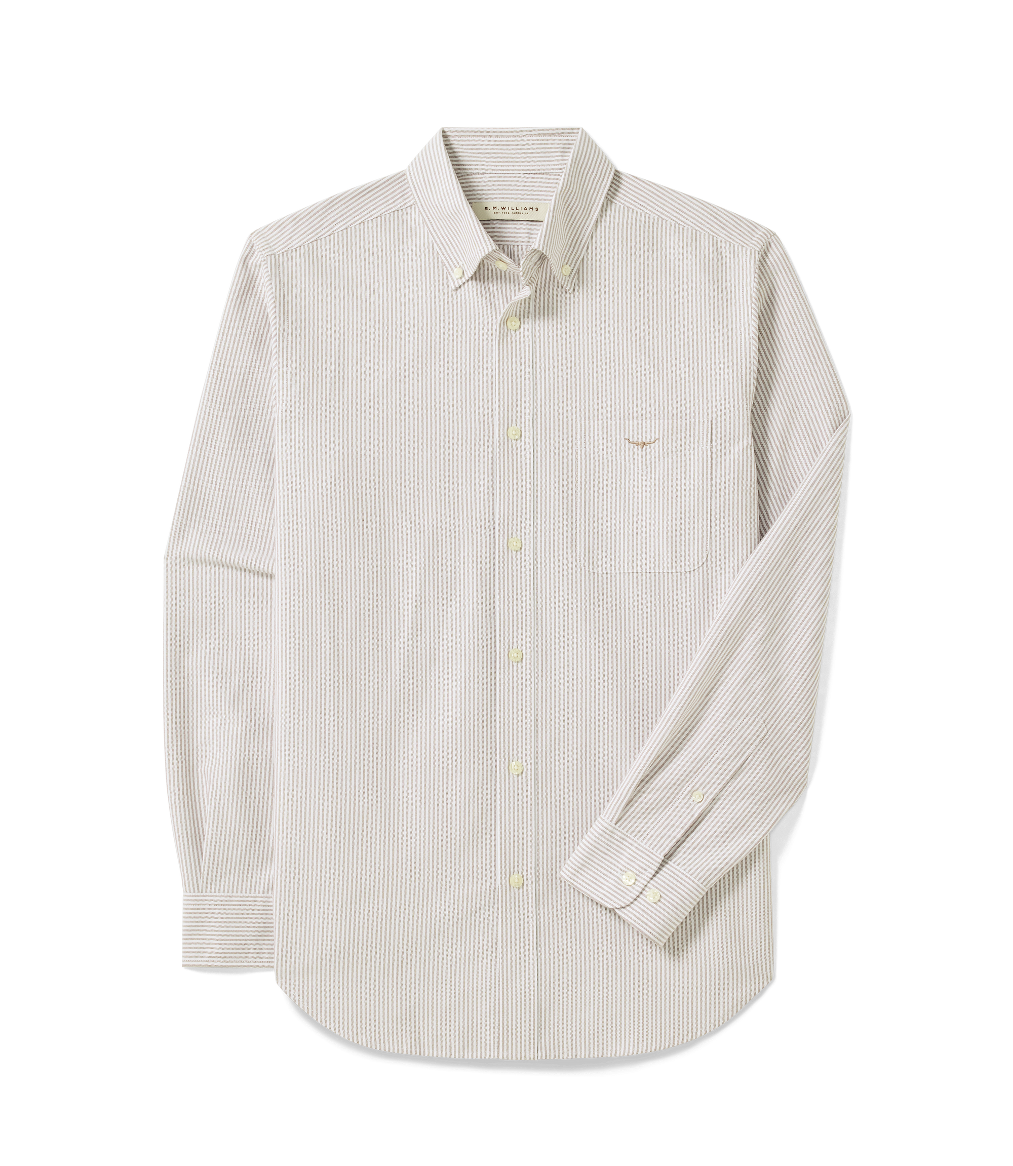 Regular Oxford Shirt - Brown White