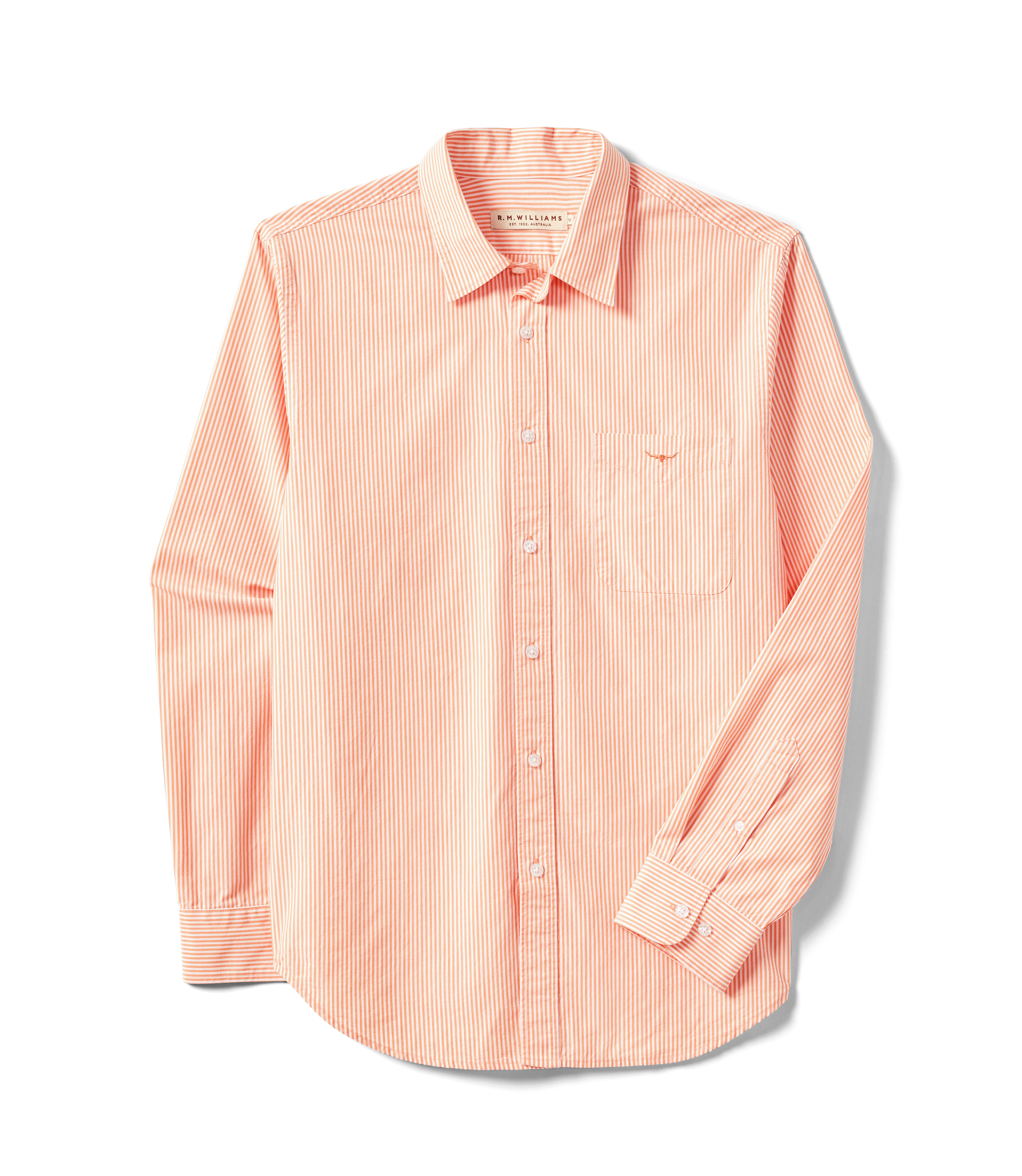 Regular Shirt - Orange/White