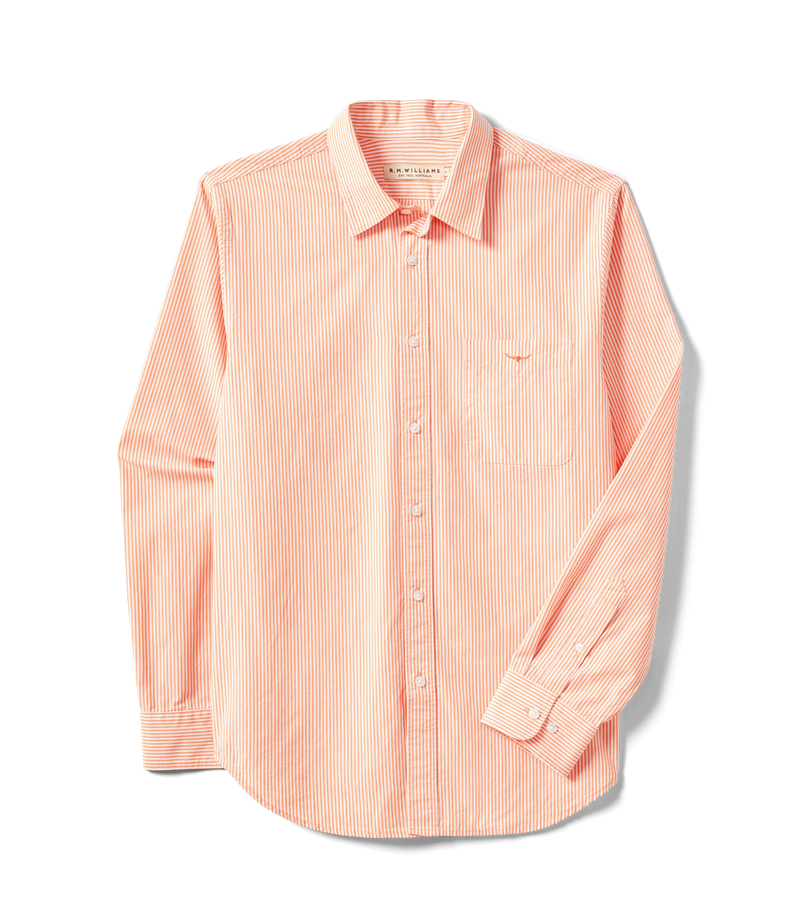 Regular Shirt - Orange/White