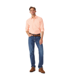 Regular Shirt - Orange/White