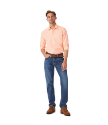 Regular Shirt - Orange/White