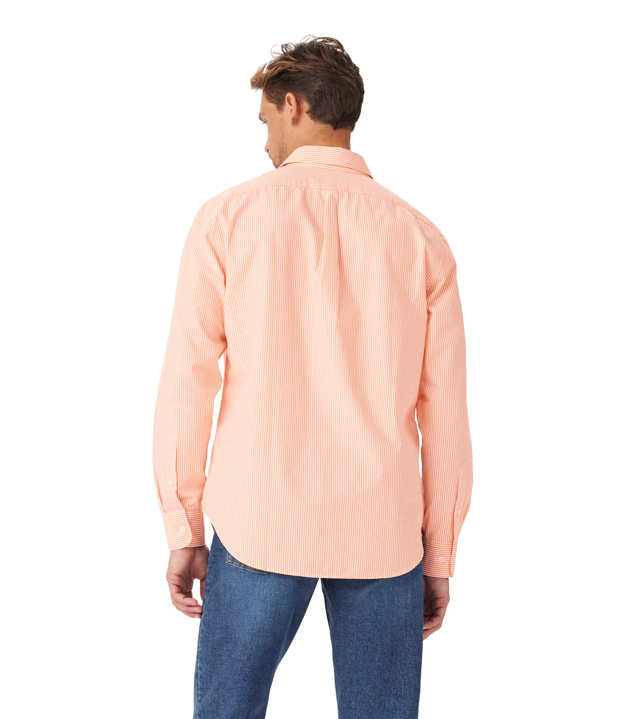 Regular Shirt - Orange/White