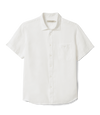 Regular linen short sleeve shirt - White