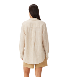Crispin LS Shirt - Sepia Tint/White