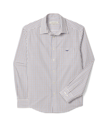 Newland Poplin Check Shirt - Burgundy