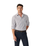 Newland Poplin Check Shirt - Burgundy