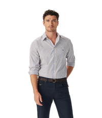 Newland Poplin Check Shirt - Burgundy