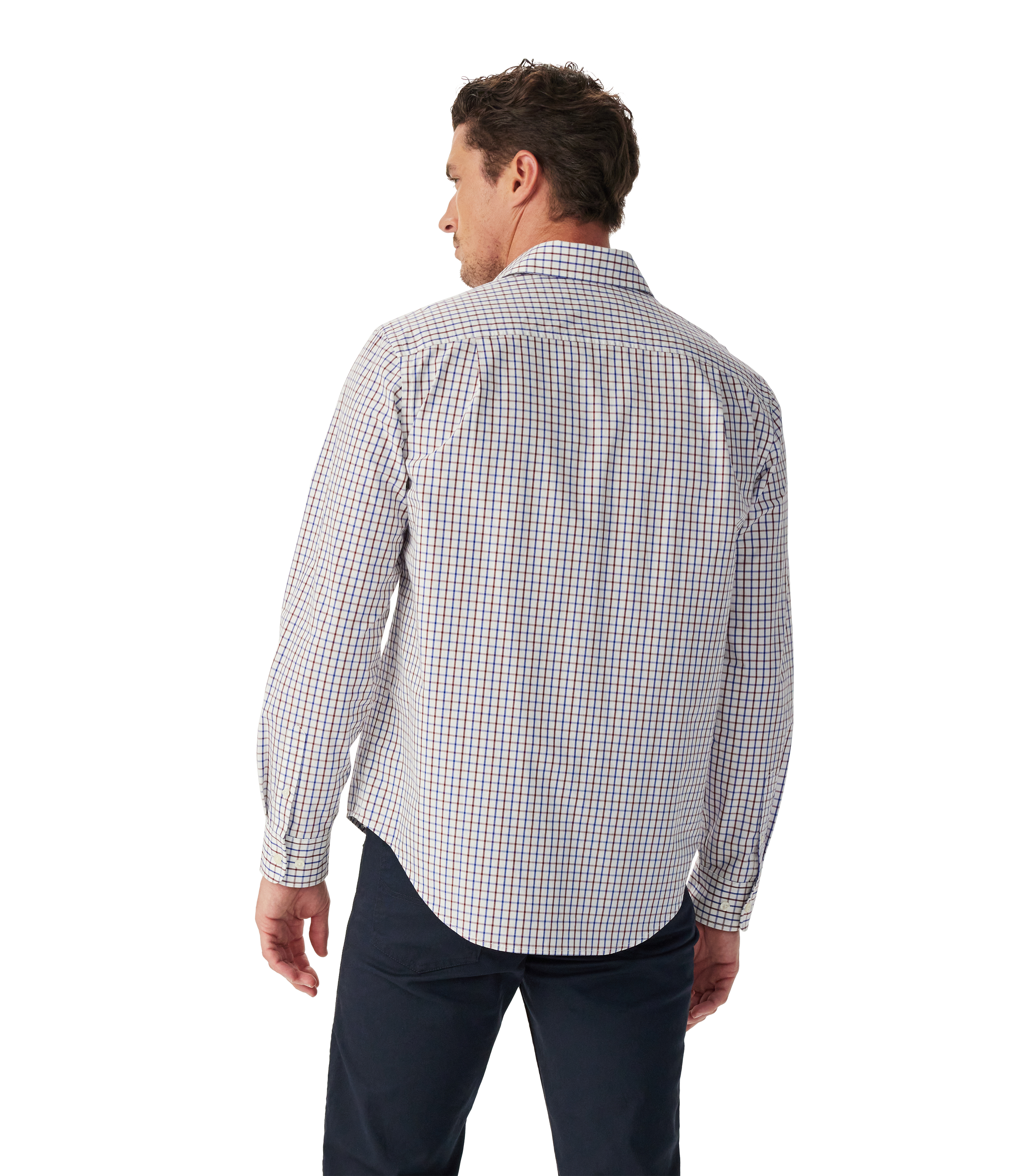 Newland Poplin Check Shirt - Burgundy