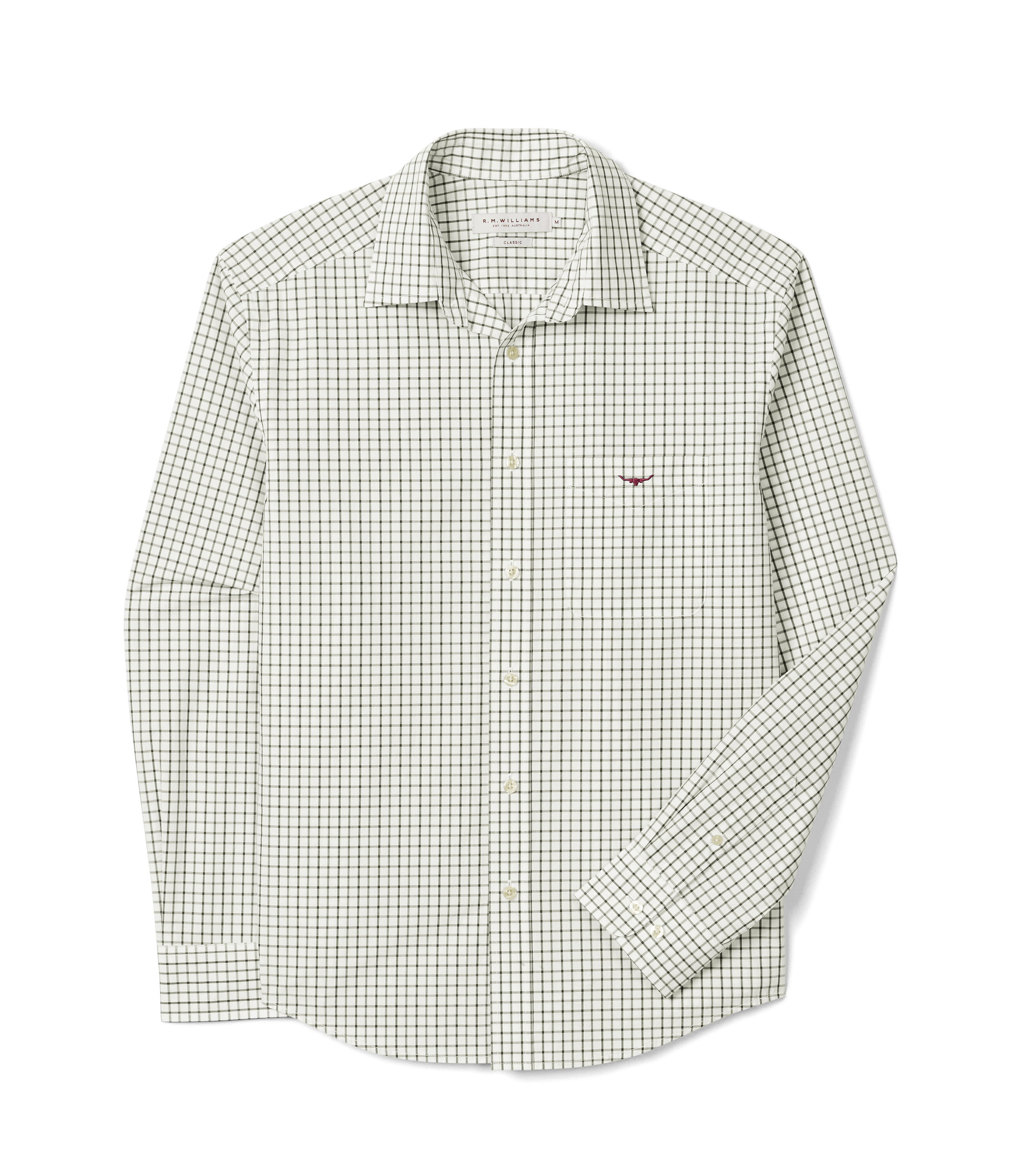 Newland Poplin Check Shirt - Moss
