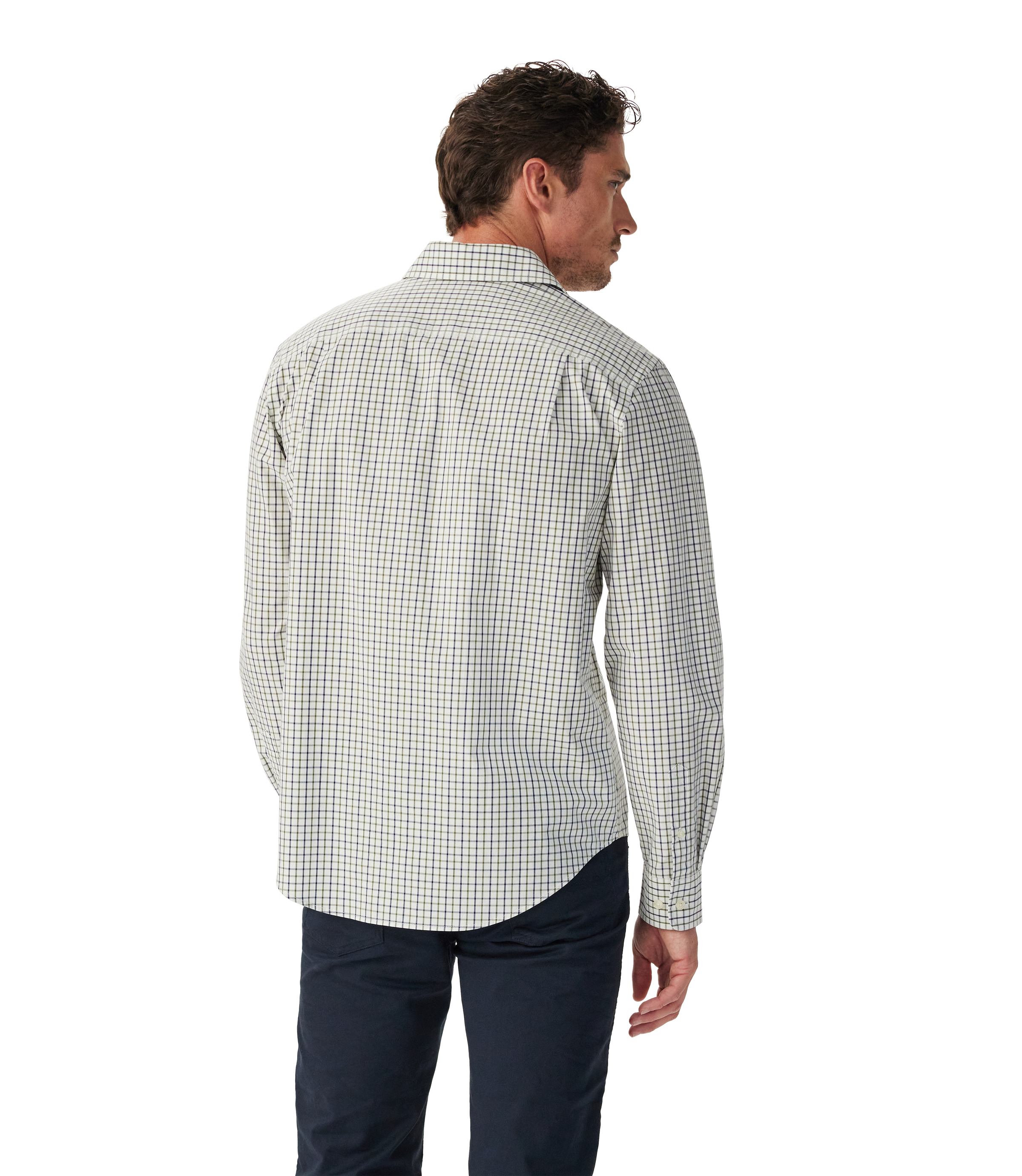 Newland Poplin Check Shirt - Moss