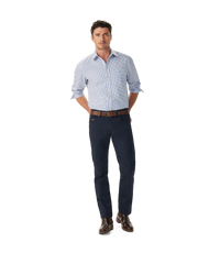 Brunswick Twill Check Shirt - White Blue