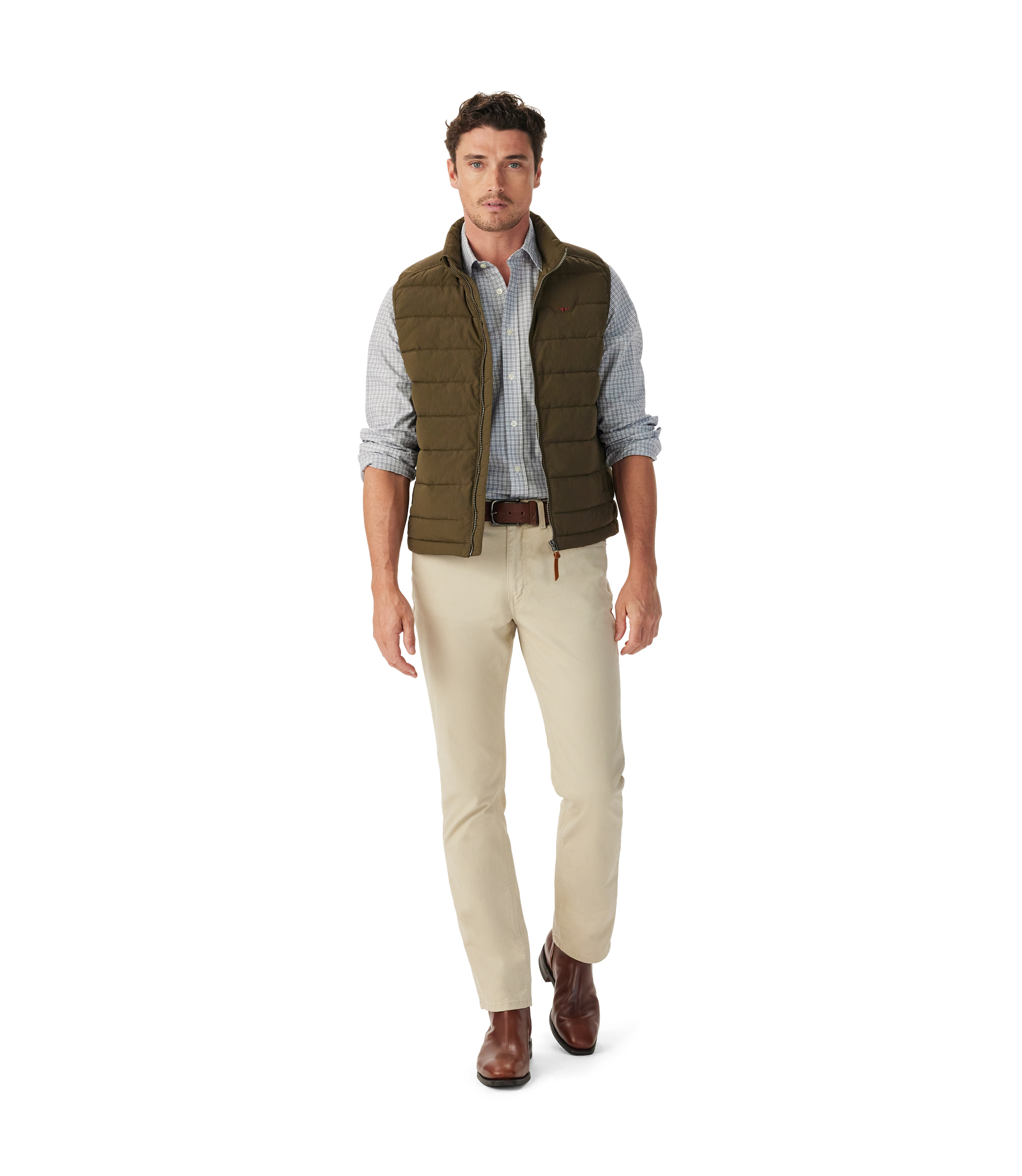 Kerrabee Twill Check Shirt - Brown White