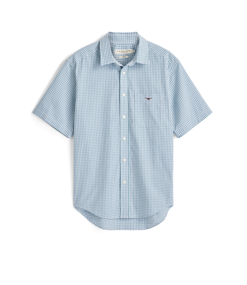 Quinn Poplin Check SS Shirt - Green