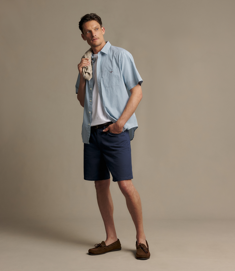 Quinn Poplin Check SS Shirt - Green