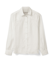 Broderie Linen Shirt - White