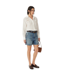 Broderie Linen Shirt - White