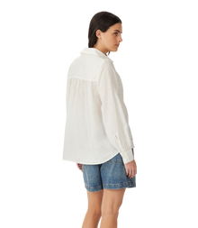 Broderie Linen Shirt - White