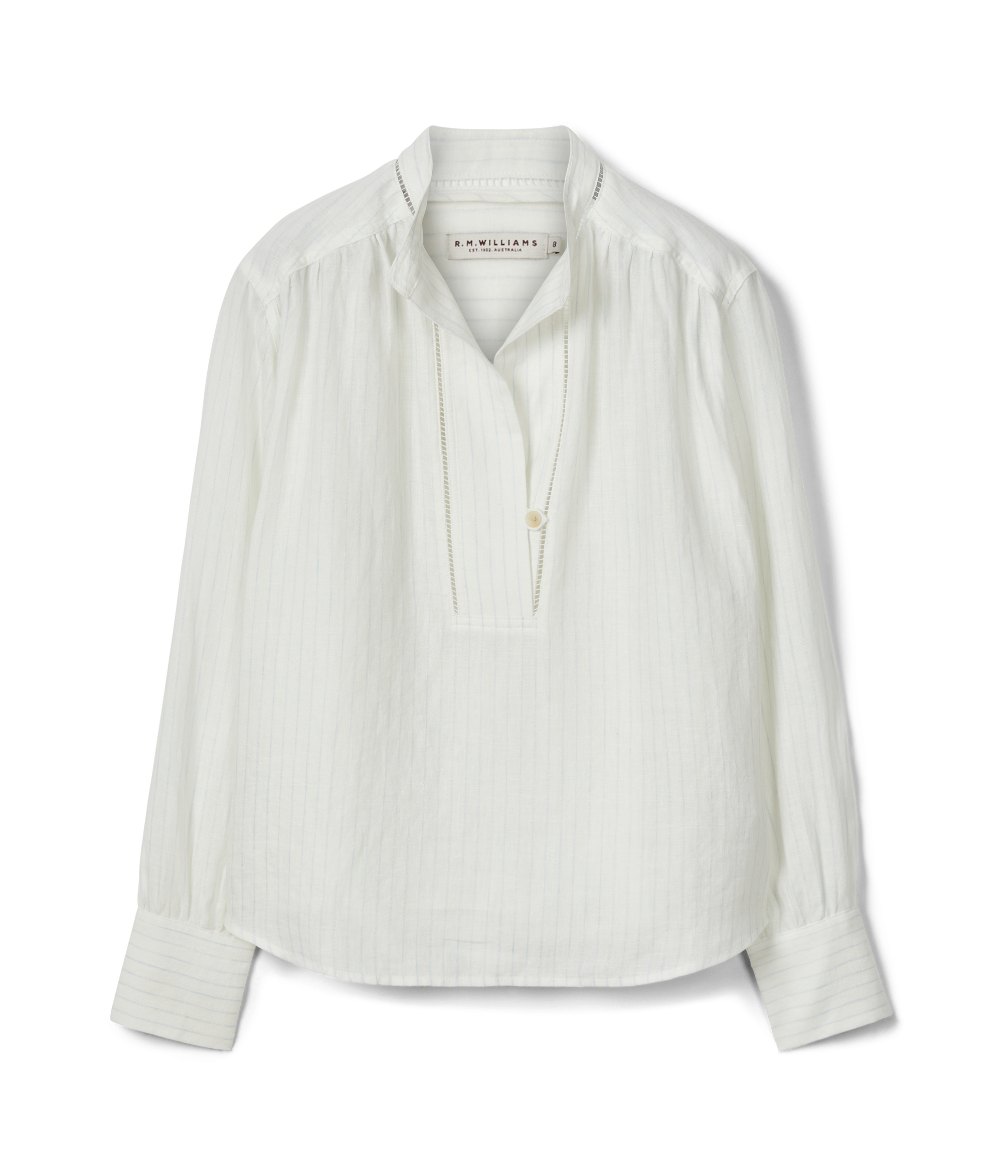 Lawrie Linen Stripe Shirt - Blue White