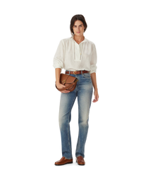 Lawrie Linen Stripe Shirt - Blue White