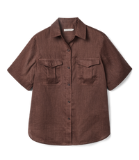 Crispin SS Linen Shirt - Cocoa
