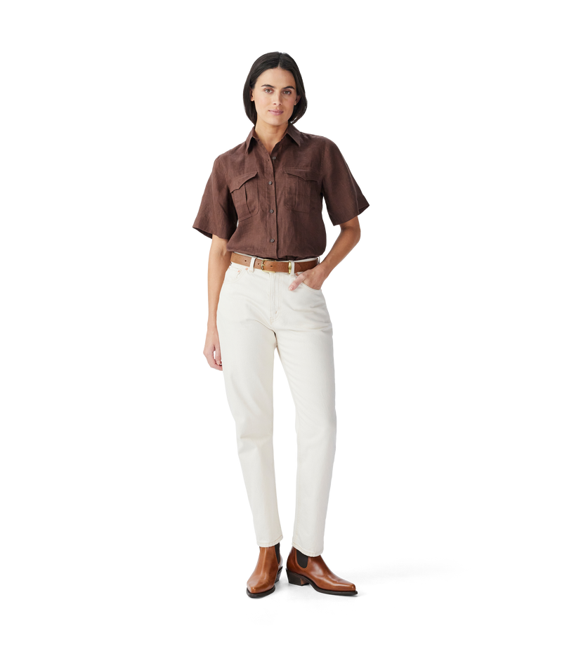 Crispin SS Linen Shirt - Cocoa