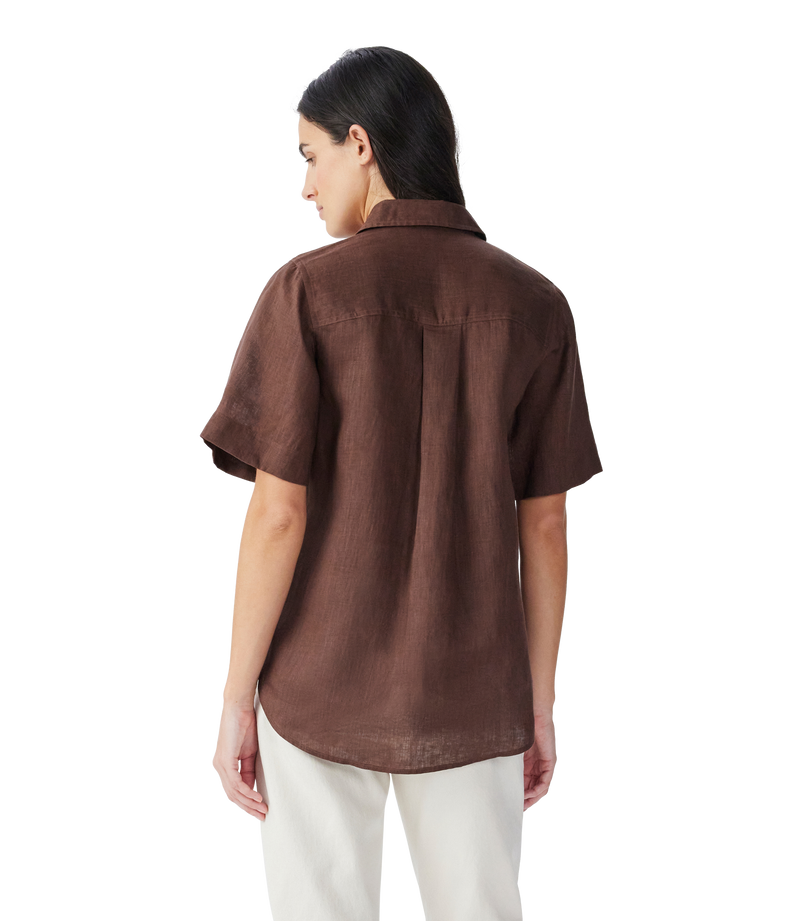 Crispin SS Linen Shirt - Cocoa