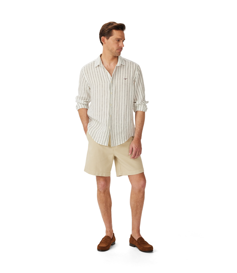 Bulli Classic Linen Shirt - White Black