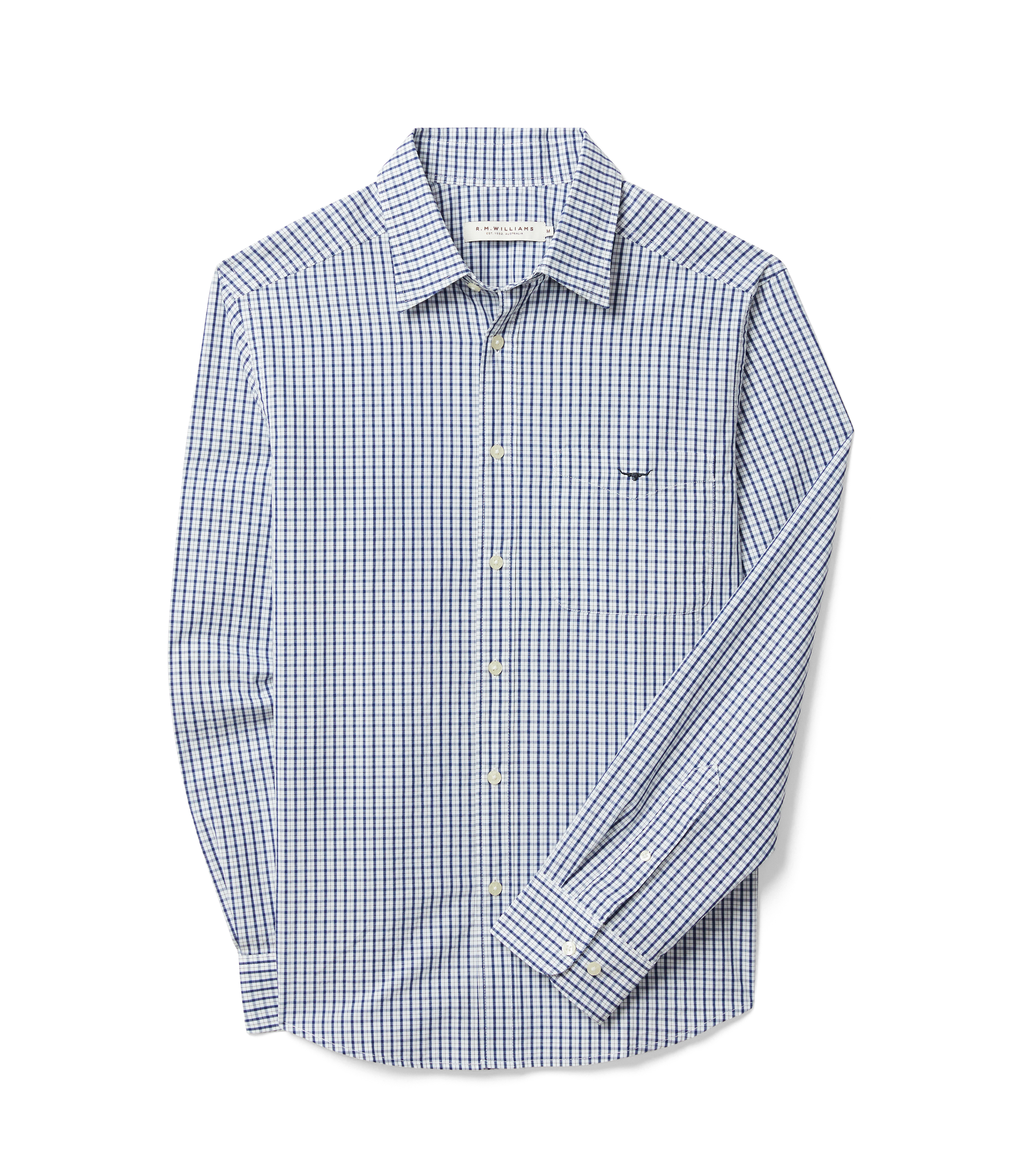 Augusta Classic Poplin Shirt - White Blue