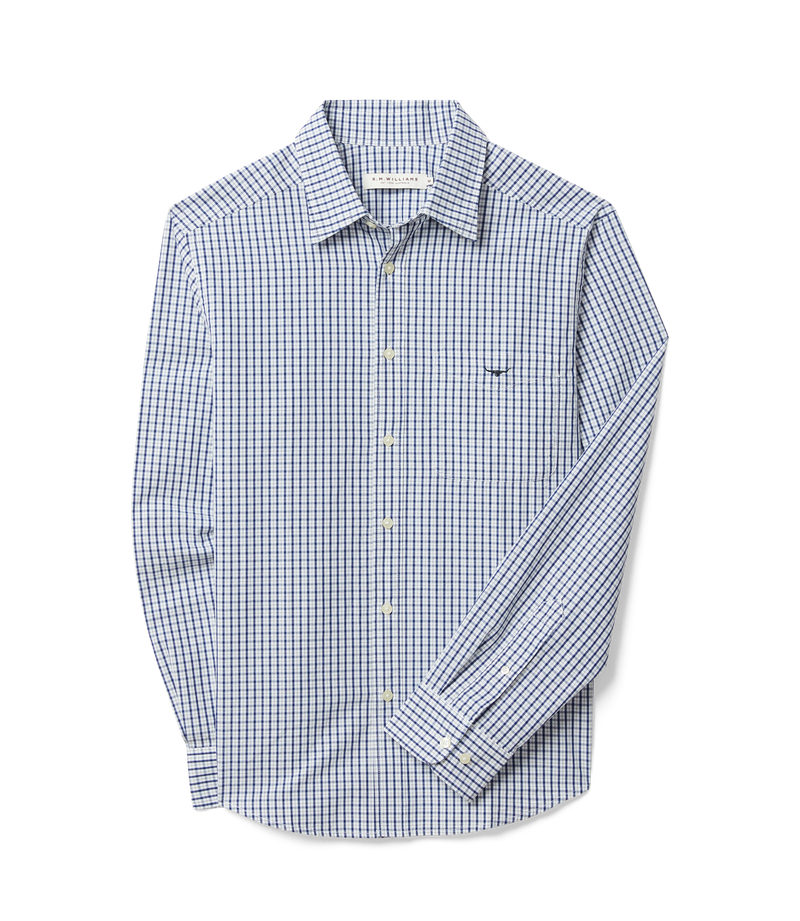 Augusta Classic Poplin Shirt - White Blue