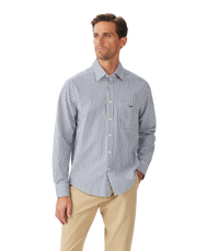 Augusta Classic Poplin Shirt - White Blue