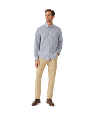Augusta Classic Poplin Shirt - White Blue