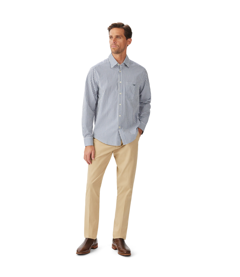Augusta Classic Poplin Shirt - White Blue