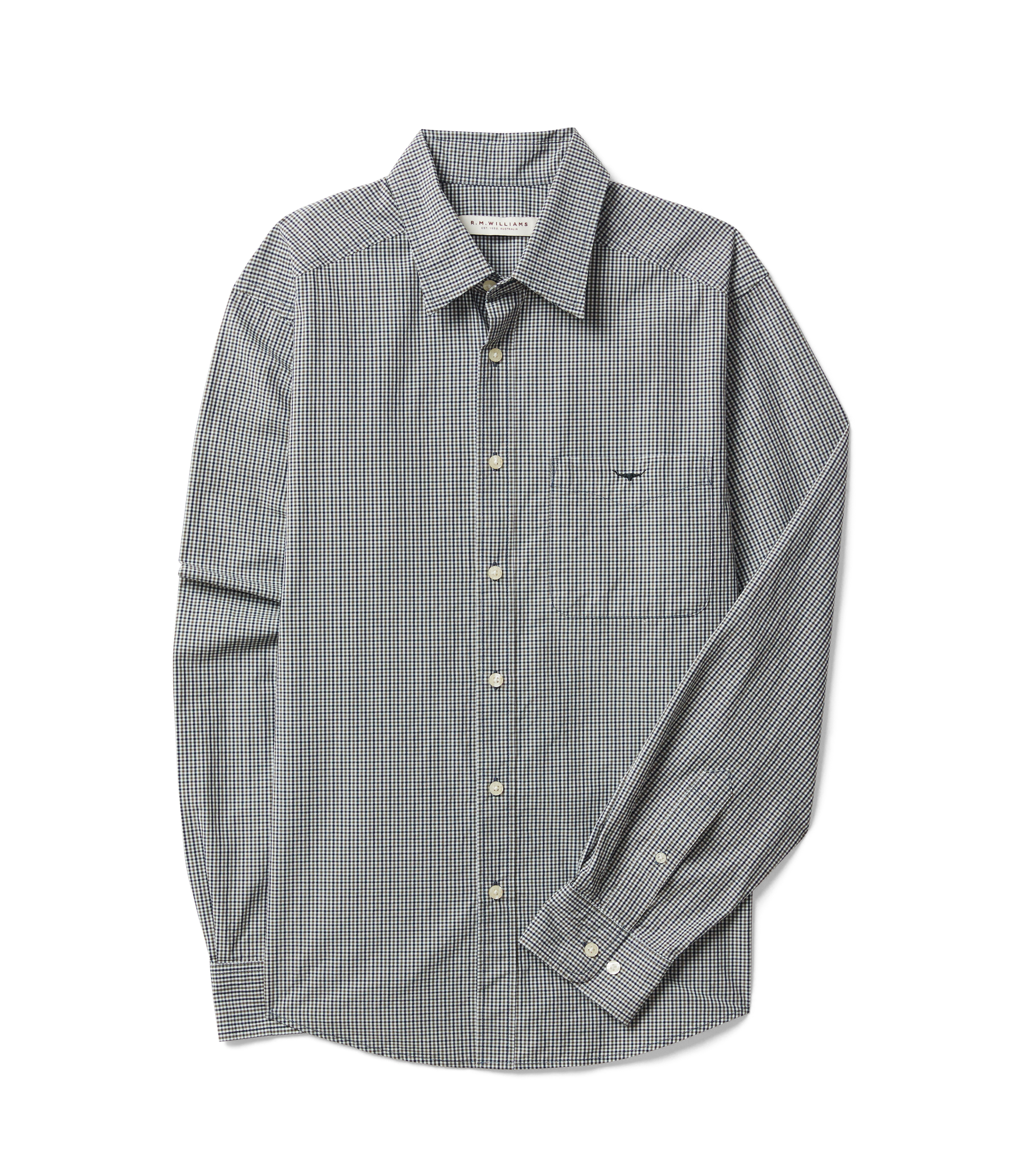 Quinn Poplin Shirt - Navy Green