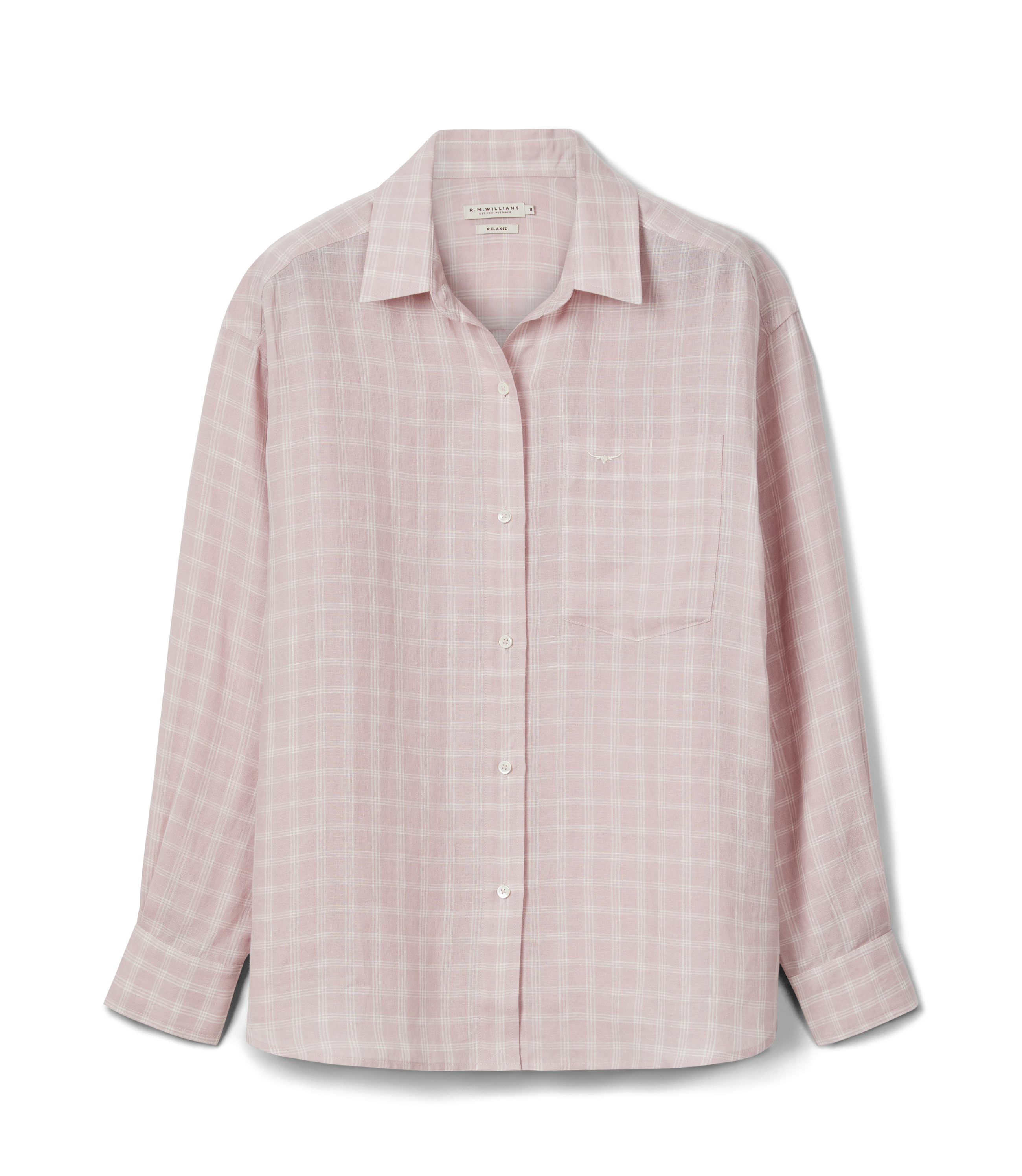 Hopeland Linen Check Shirt - Ice Pink