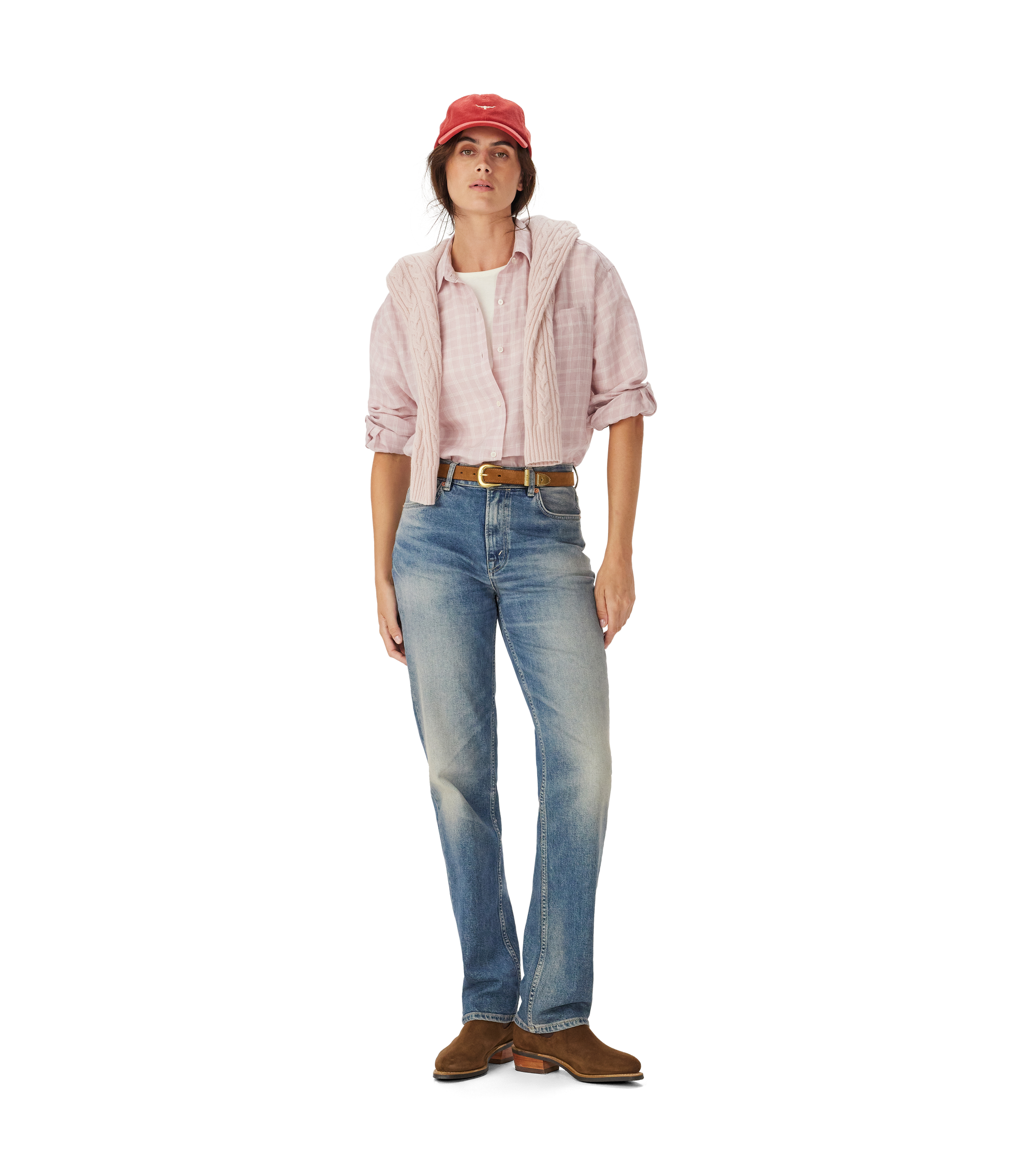 Hopeland Linen Check Shirt - Ice Pink