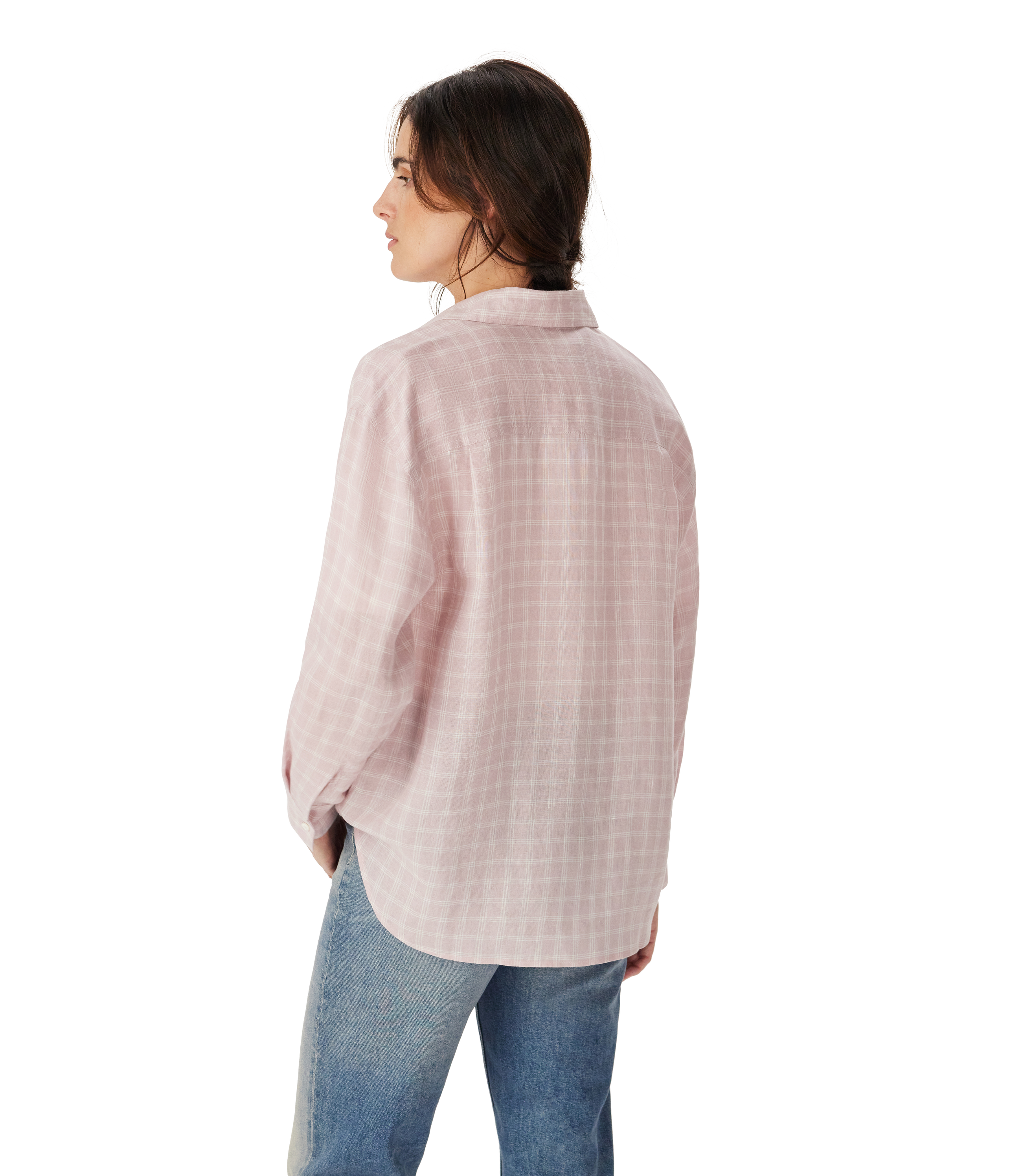 Hopeland Linen Check Shirt - Ice Pink
