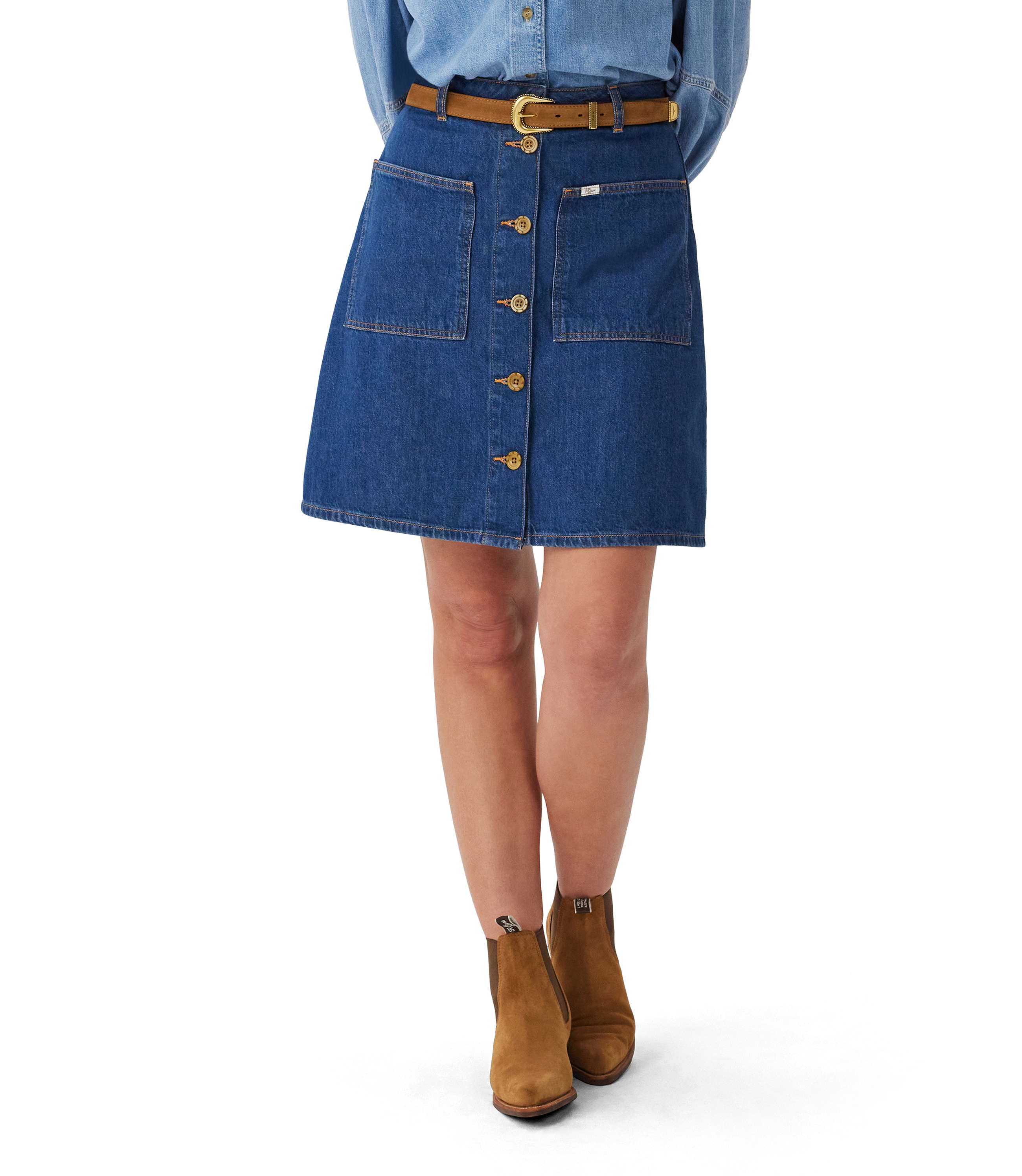 Waltham Denim Skirt - Indigo Wash