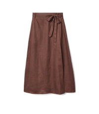 Kierle Linen Wrap Skirt - Cocoa