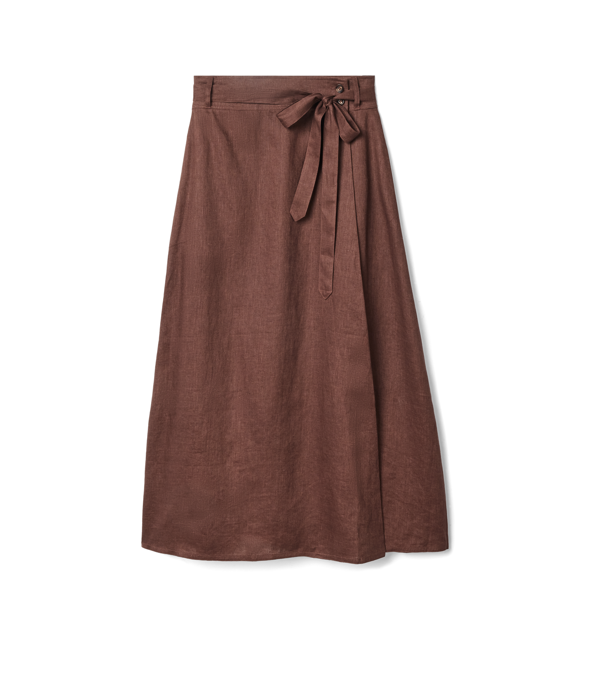 Kierle Linen Wrap Skirt - Cocoa