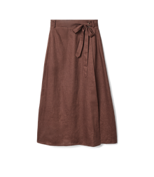 Kierle Linen Wrap Skirt - Cocoa