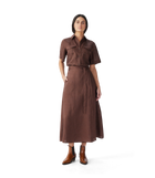 Kierle Linen Wrap Skirt - Cocoa